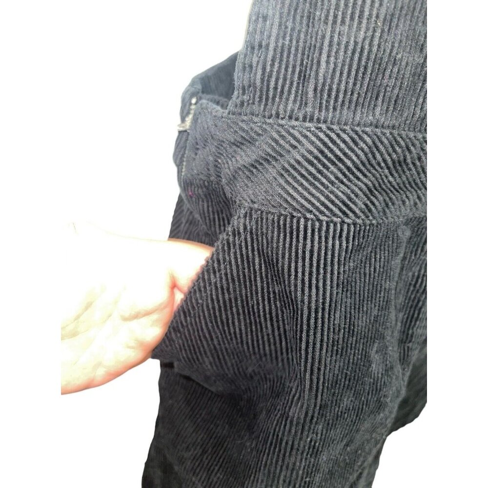 H&M DIVIDED Women's Size 6 Black Corduroy Overall Dress 100% Cotton - Picture 6 of 13